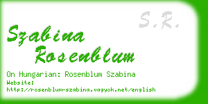 szabina rosenblum business card